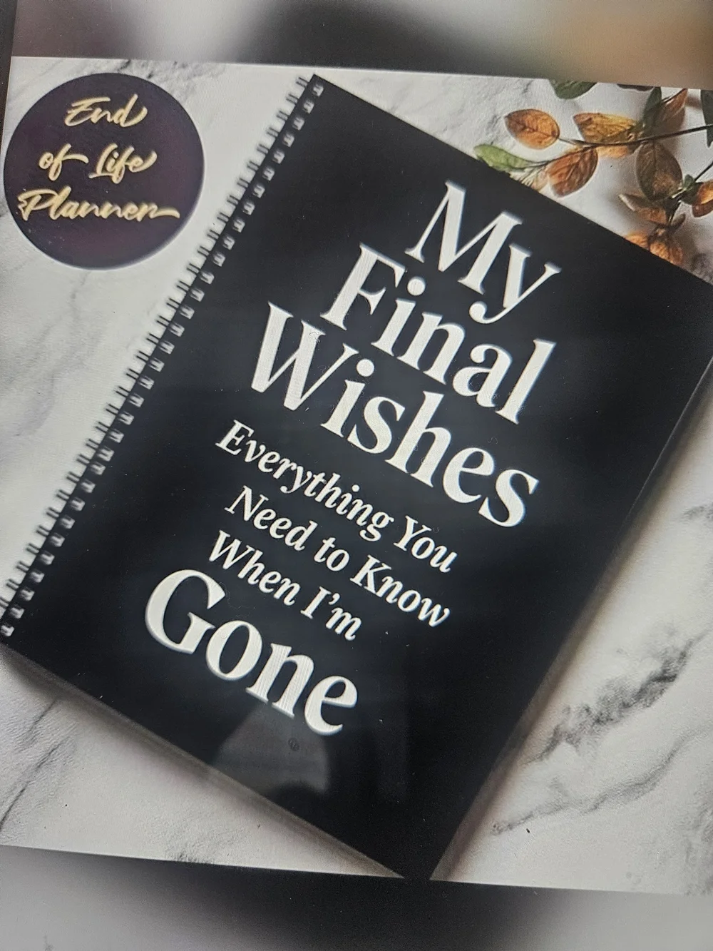 Final Wishes Planner Notebook - Black & White Cover